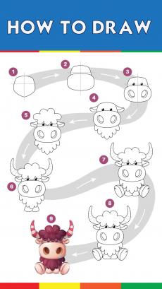 How to drawing cow