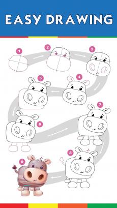How to drawing hippo