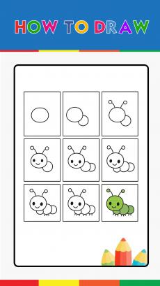 How to drawing cartoon caterpillar